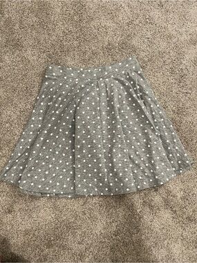 SO Polka Dot Grey A-Line Skater Skirt - Mid Thigh Women Small